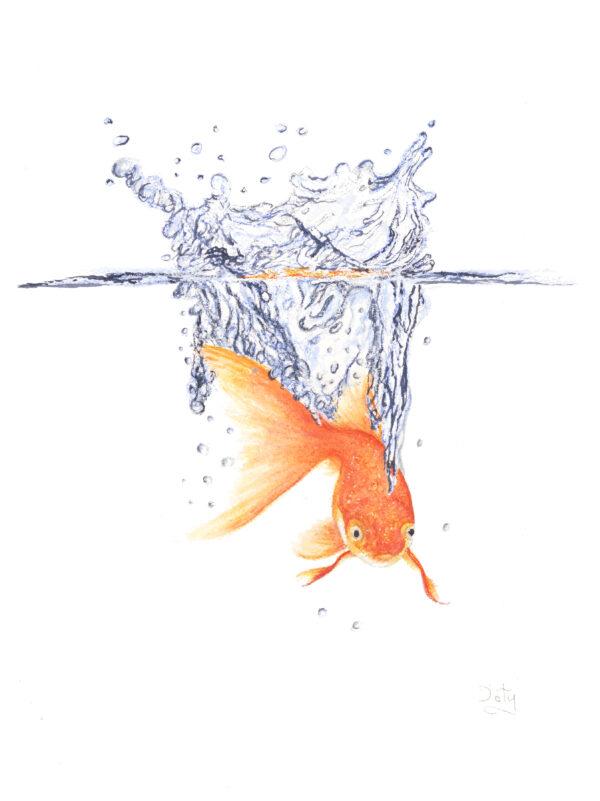 #W709A Golden Dive Goldfish in Watercolor Pencils, 1 Day Mini-Session, Friday, March 7, 9:30 - 3:30PM