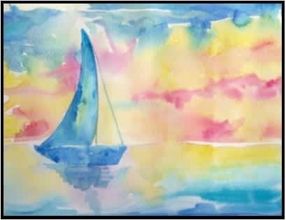 #F25-123B, Sailboat Watercolor, 1/2 day Mini Session, Monday, December 8, 9:30 - 12:00PM