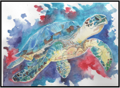#F25-126A, Sea Turtle Watercolor, 1/2 day Mini Session, Thursday, November 13, 1:00 - 3:30PM