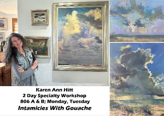 #806B Capturing Idyllic Intimacies With Gouache, Instructor Karen Ann Hitt, 2-Day Workshop, 9:30AM-3:30PM, Monday & Tuesday, February  2 & 3