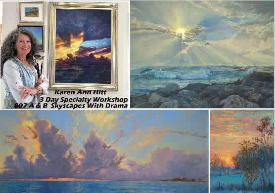 #807A Skyscapes and Dramatic Impact Instructor: Karen Ann Hitt, 3-Day Workshop, 9:30AM-3:30PM, Weds, Thurs, Fri, December 10, 11 & 12