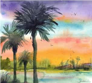 #F25-708B Watercolors: Outdoors while Indoors—Landscapes, Instructor Sheila Golden, 1-Day Mini-Session, Tuesday, November 18, 10:00 AM–3:00 PM