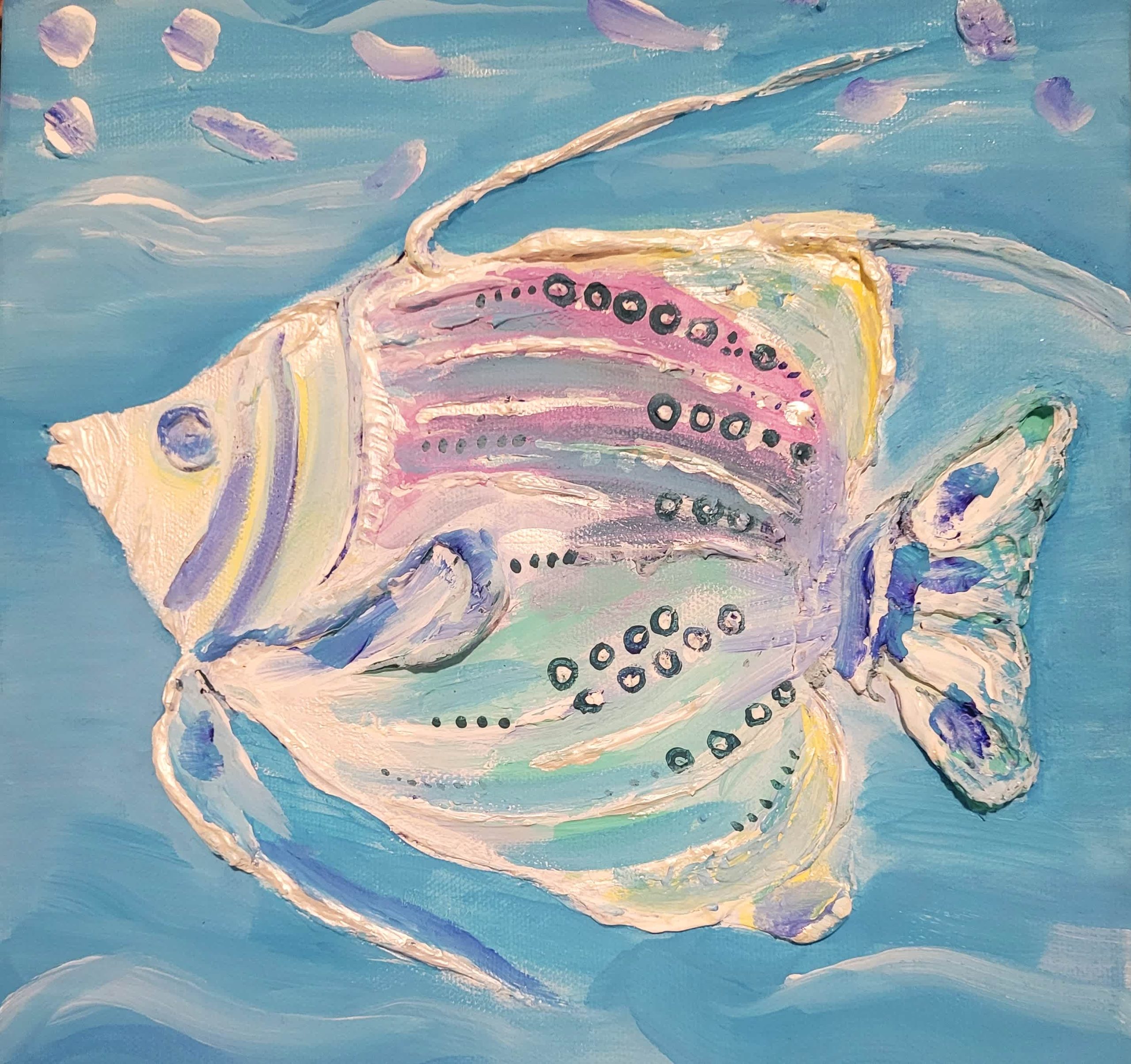 #W26-136A, Acrylic Canvas Angel Fish, 1/2 Day Mini -Session, Thursday, April 2, 1:00 - 3:30PM