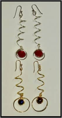 #W26-307A, Spiral Orbit Earrings - NEW!! 1/2 Day Mini Session, Tuesday, March 10, 1:00 - 3:30PM
