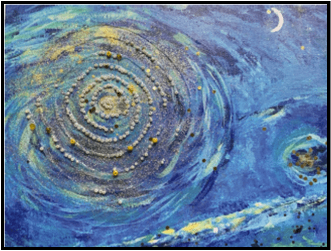 #W26-616A, Abstract Painting 3,  Painting with Glitter, Glass & Anything  Shiny 4 Weeks, Thursday March 12 - April 2,  9:30 - 12:00PM