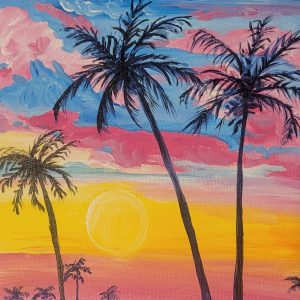 #W26-130A, Acrylic Palm Tree Silhouette, 1/2 Day Mini-Session, Thursday, February 12, 9:30 - 12:00PM