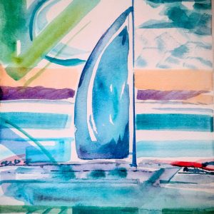 #S26-115A, Harmony at Sea Sailboat Watercolor, 1/2 Day Mini Session, August 17, 1:00 - 3:30PM