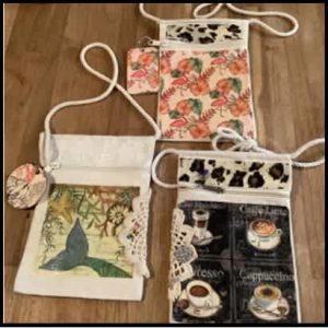 #F26-119A, Decoupage Crossbody Bag, 1/2 Day Mini Session, September 10, 9:30 - 12:00PM