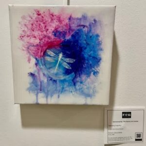 Emerging Dragonfly, mixed media