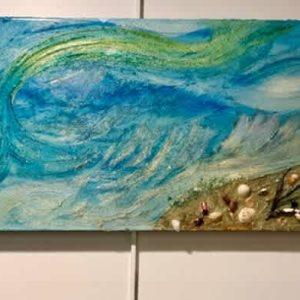 Mermaid Escape, mixed media