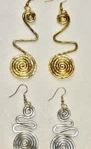 #F26-403B, Double Swirl Squiggly Earrings - NEW! 1/2 day Mini Session, November 10, 1:00 - 3:30PM