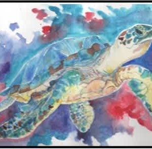 #F26-129A, Sea Turtle Watercolor. 1/2 Day Mini Session. October 7, 9:30 - 12:00PM