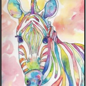 #F26-130A, Zebra Watercolor, 1/2 Day Mini Session, December 17, 9:30 - 12:00PM